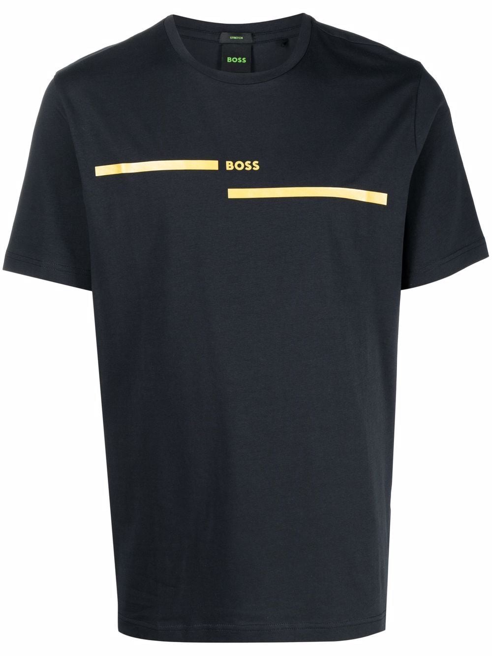 BOSS Logo-print Cotton T-shirt Dark Blue - MAISONDEFASHION.COM