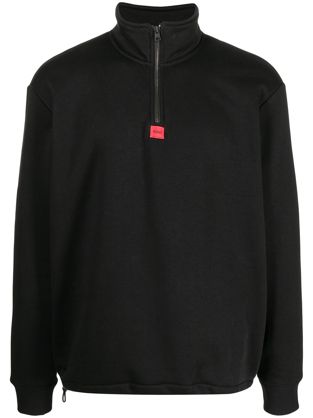 HUGO Half Zip Sweatshirt Black - MAISONDEFASHION.COM