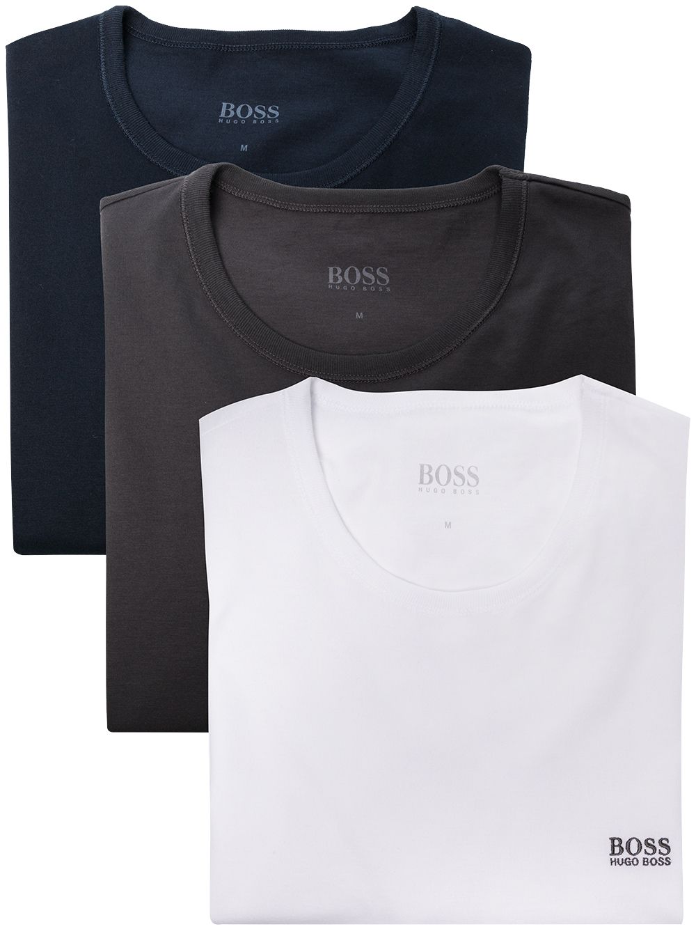 BOSS Three-pack Logo-print T-shirts White/Black/Grey - MAISONDEFASHION.COM