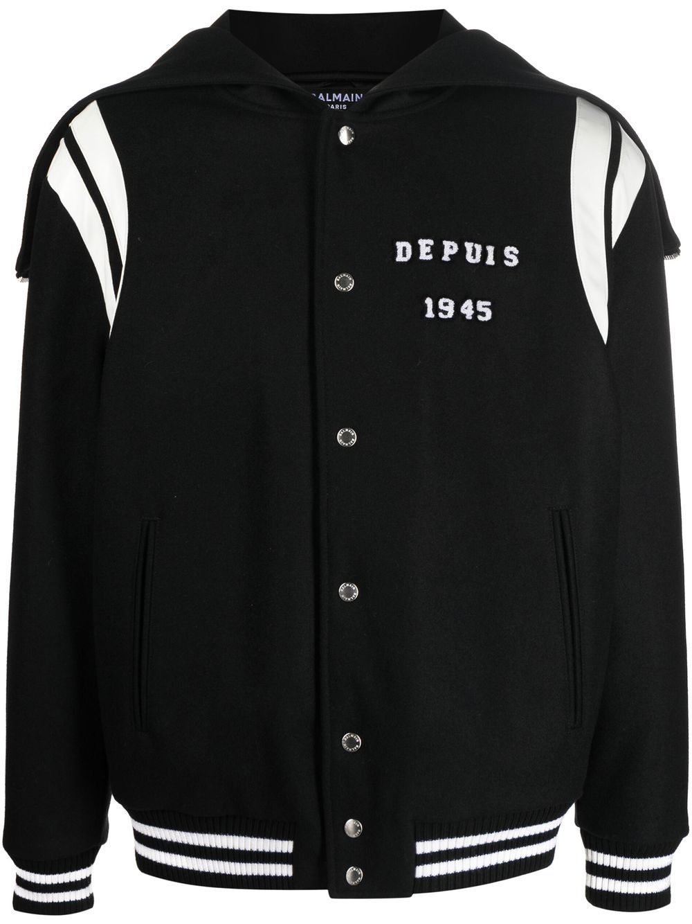 BALMAIN Virgin-wool Bomber Jacket Black - MAISONDEFASHION.COM