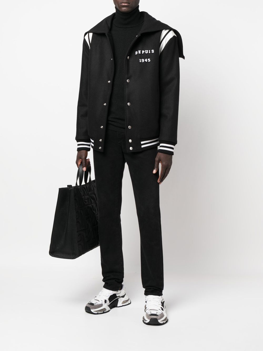 BALMAIN Virgin-wool Bomber Jacket Black - MAISONDEFASHION.COM