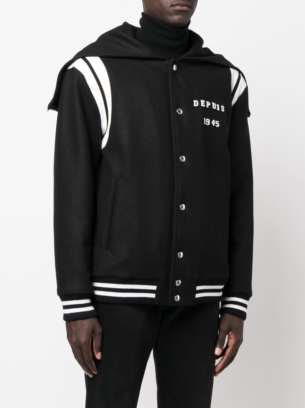 BALMAIN Virgin-wool Bomber Jacket Black - MAISONDEFASHION.COM