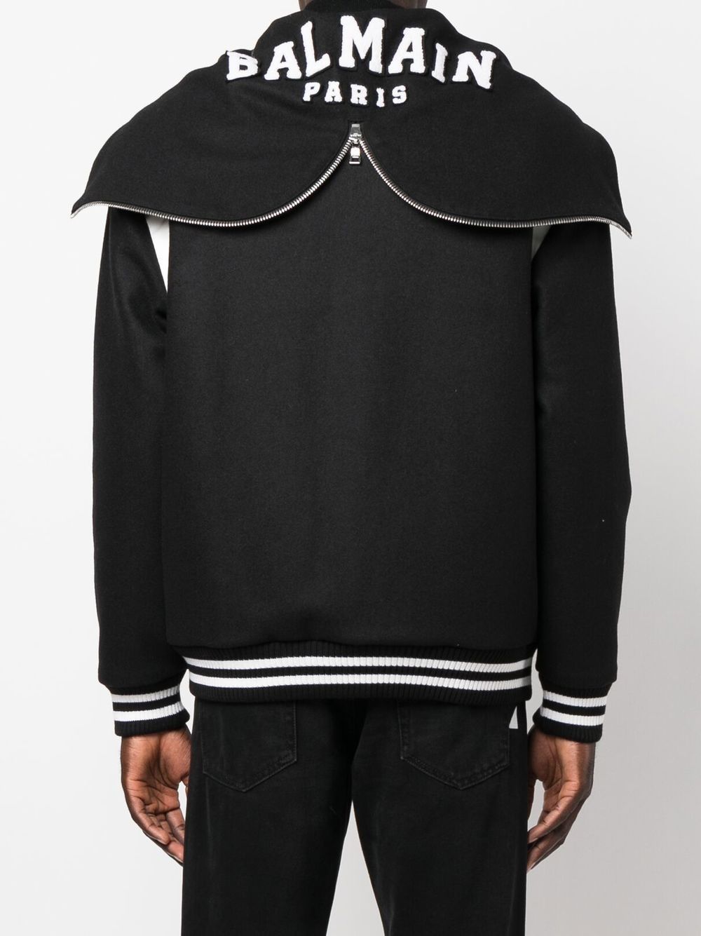 BALMAIN Virgin-wool Bomber Jacket Black - MAISONDEFASHION.COM