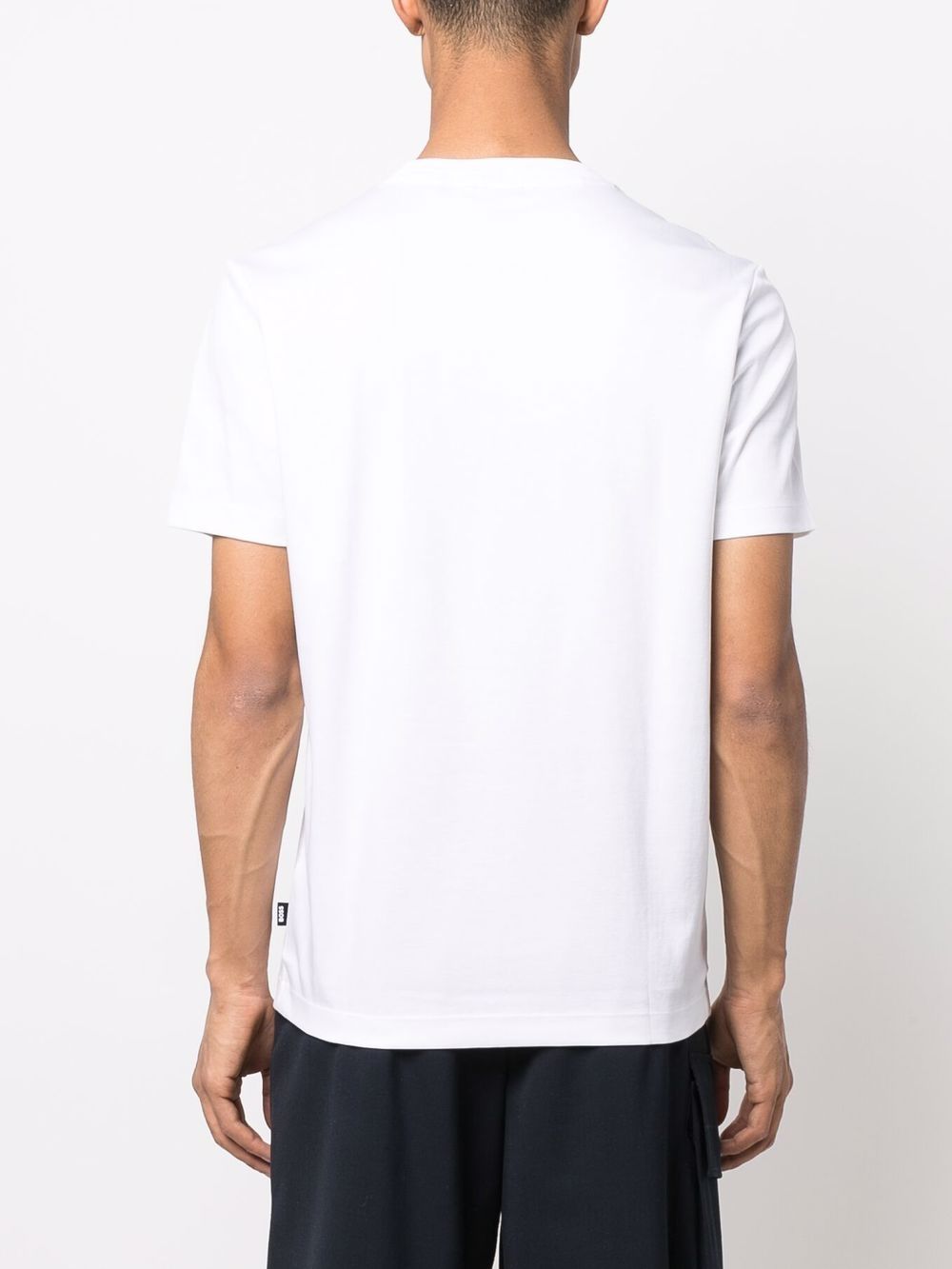 BOSS Logo-patch Cotton T-shirt White - MAISONDEFASHION.COM