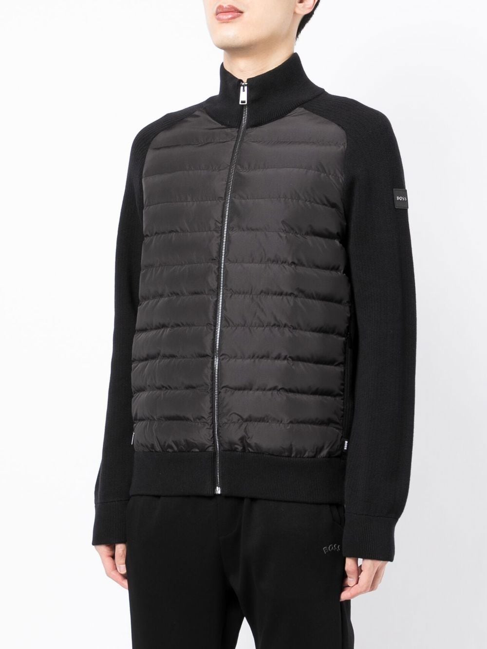 BOSS Long Sleeve Quilted Jacket Black – MAISONDEFASHION.COM