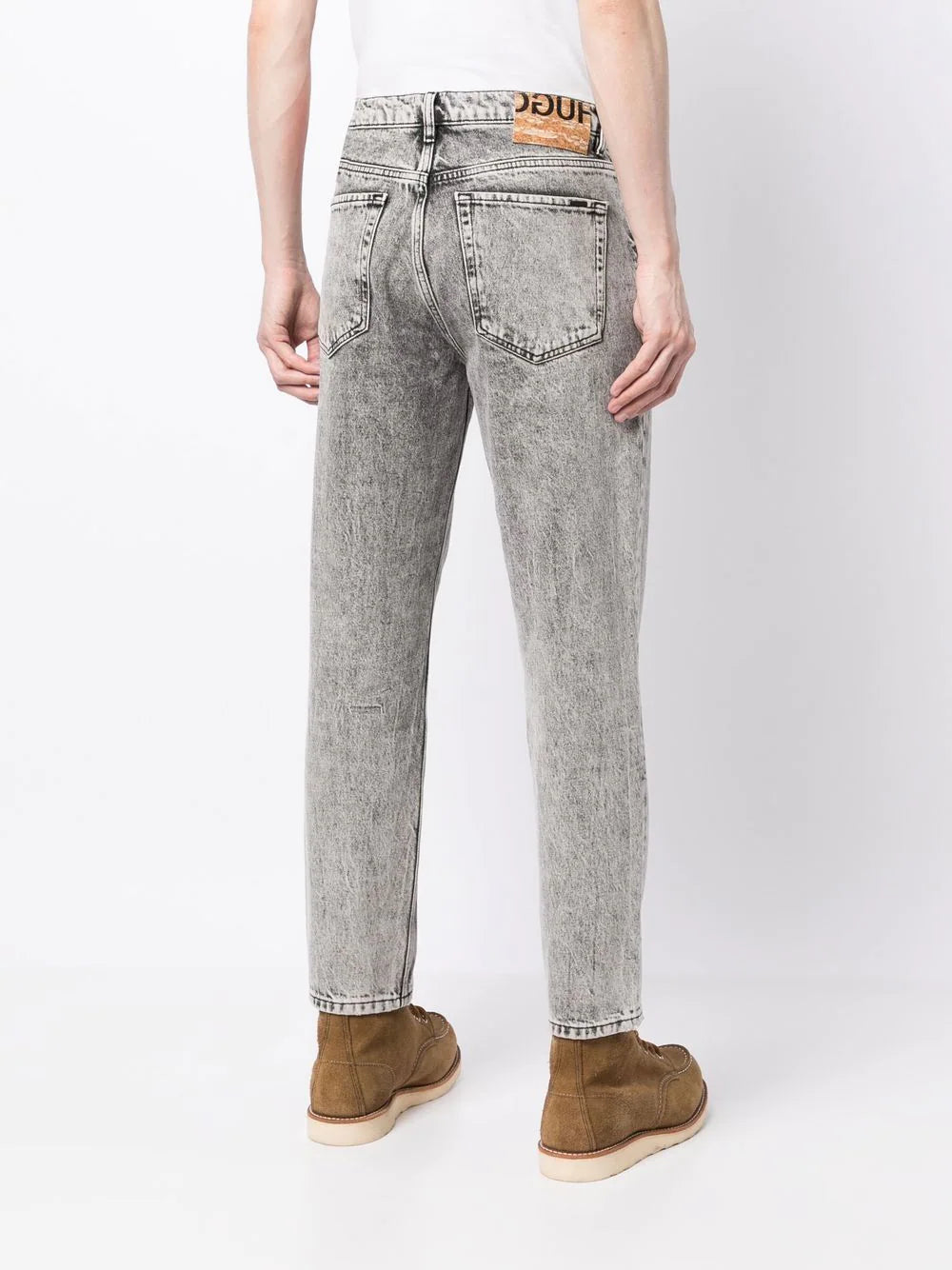 HUGO Slim-fit Acid Washed Jeans Grey - MAISONDEFASHION.COM