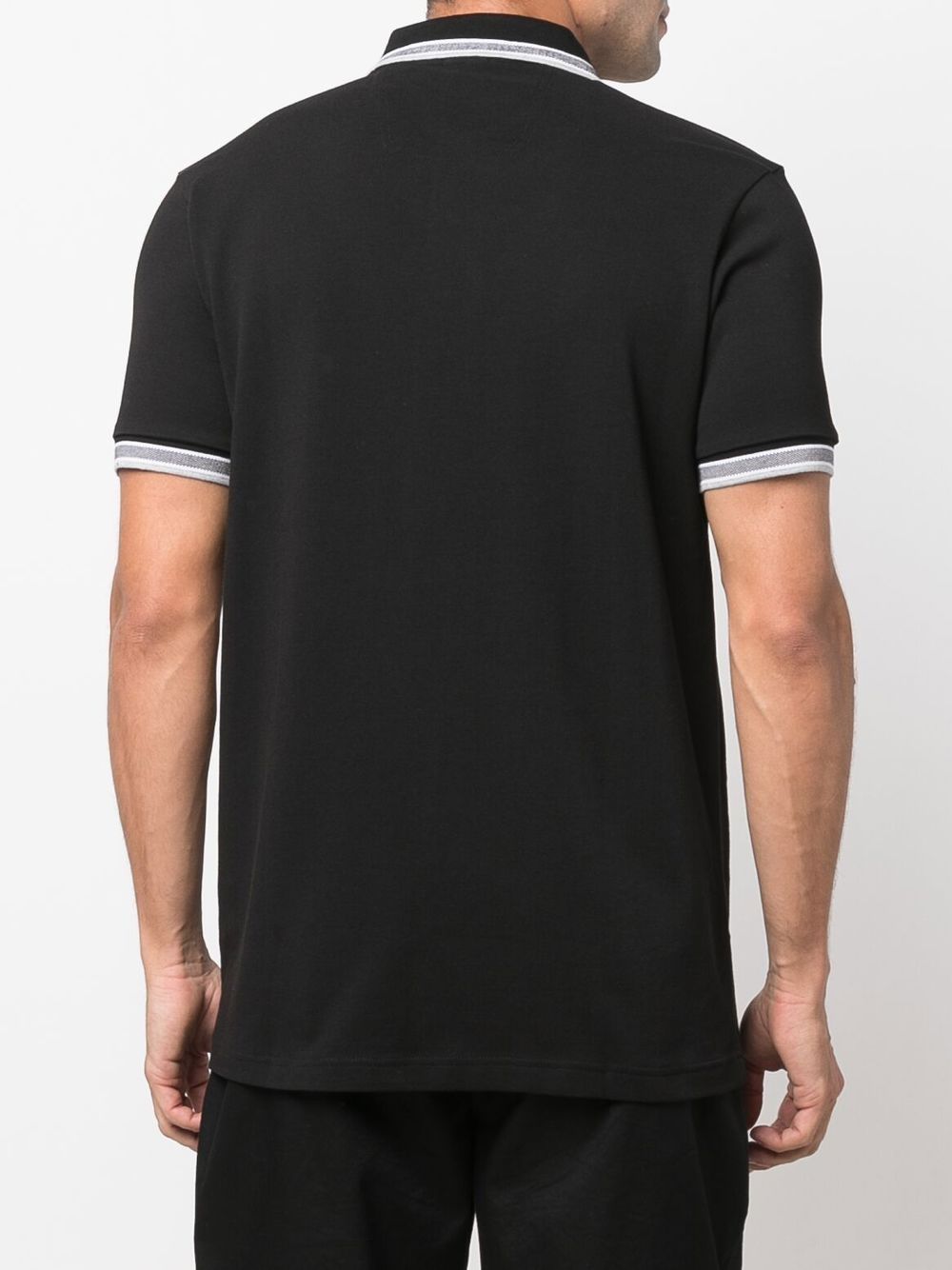 BOSS Embroidered-logo Cotton Polo Shirt Black - MAISONDEFASHION.COM