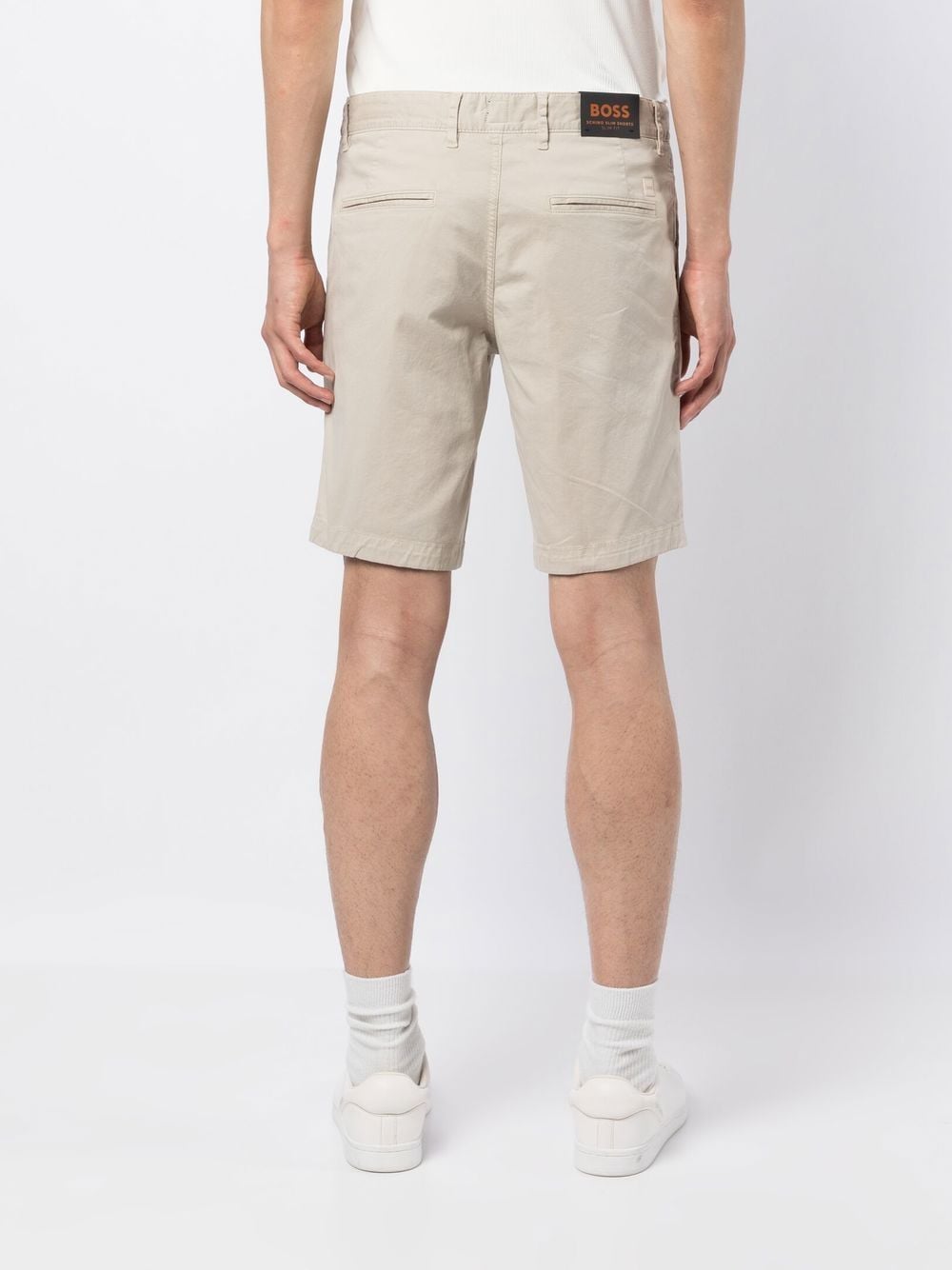 BOSS Straight-leg Shorts Light Beige - MAISONDEFASHION.COM
