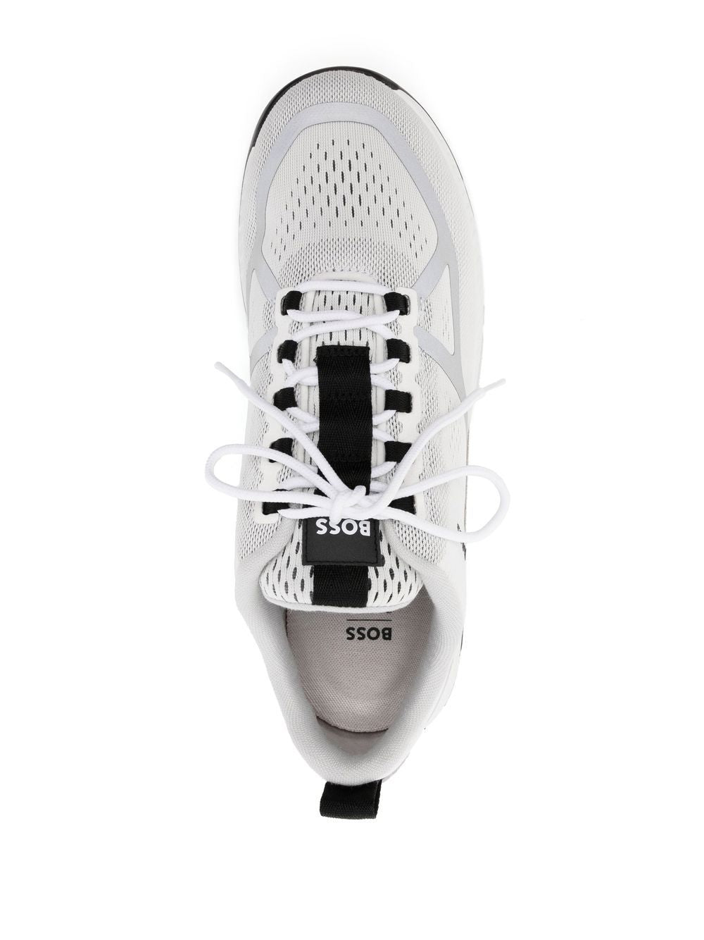 BOSS Logo-Print Low Top Sneakers White - MAISONDEFASHION.COM