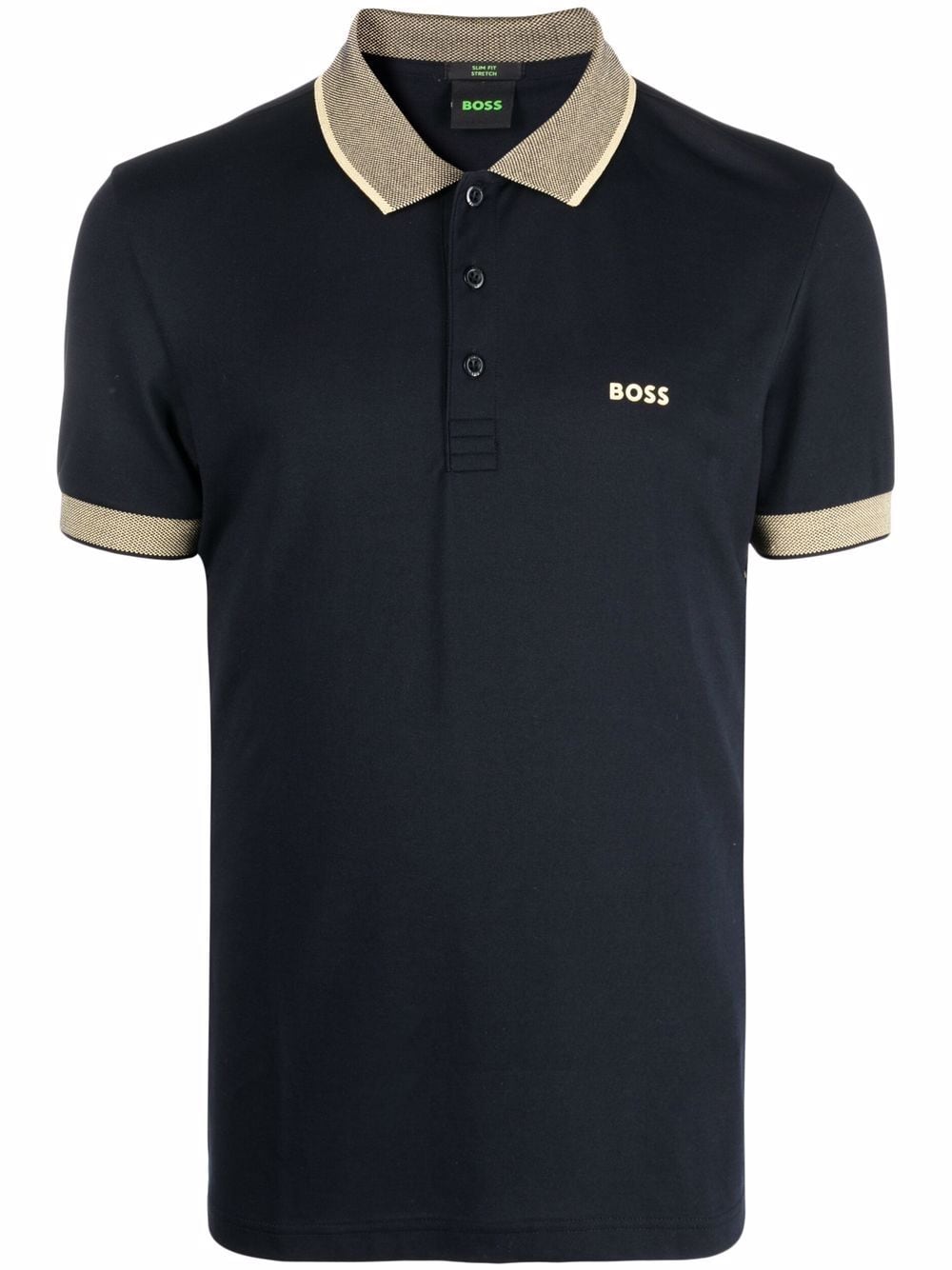 BOSS Chest Logo-print Polo Shirt Dark Blue - MAISONDEFASHION.COM