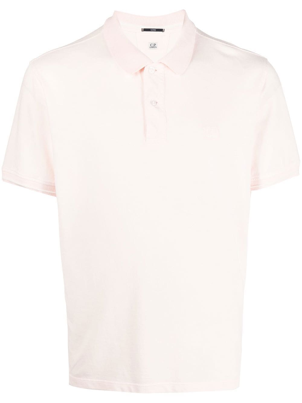 C.P COMPANY Embroidered-logo Polo Shirt Light Pink - MAISONDEFASHION.COM