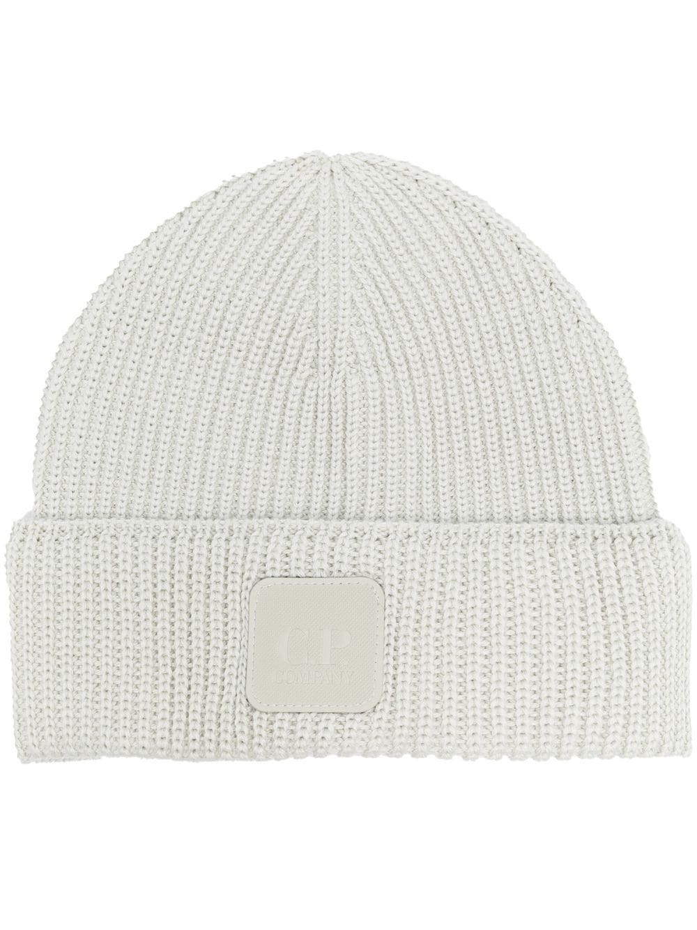 C.P COMPANY Logo-patch Ribbed Beanie Light Green - MAISONDEFASHION.COM