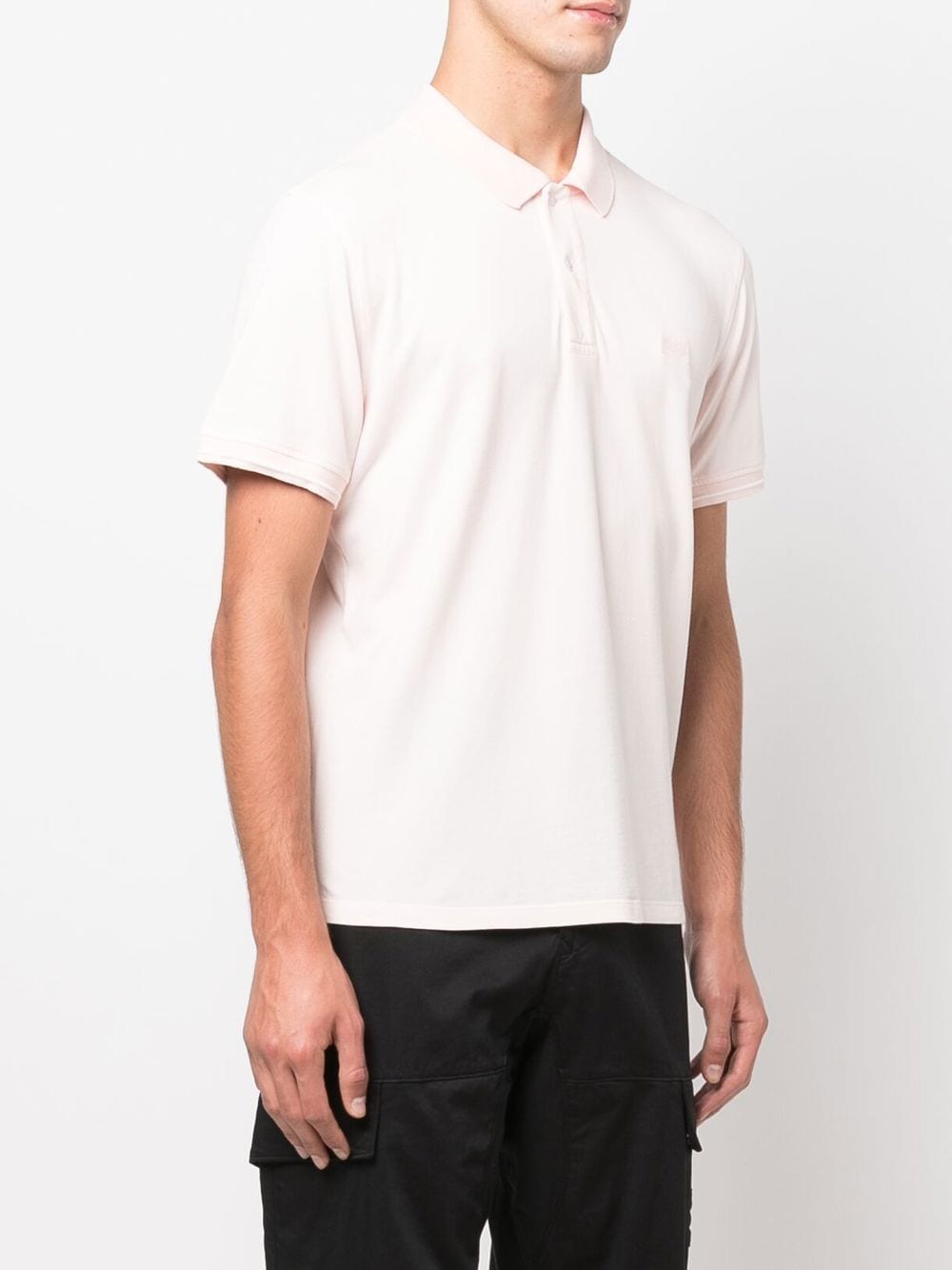 C.P COMPANY Embroidered-logo Polo Shirt Light Pink - MAISONDEFASHION.COM