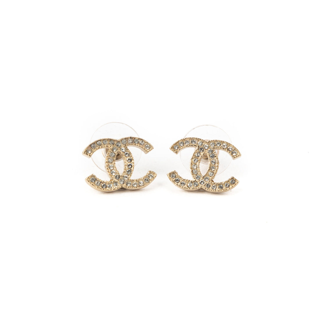 CHANEL Pre-Loved Crystal Earrings Gold - MAISONDEFASHION.COM