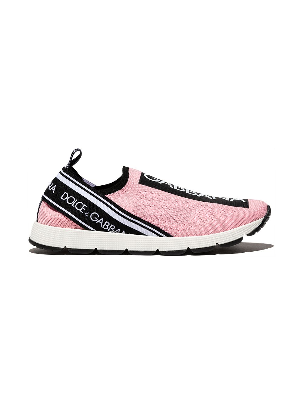 DOLCE & GABBANA KIDS Logo-print Sock-style Sneakers Light Pink - MAISONDEFASHION.COM