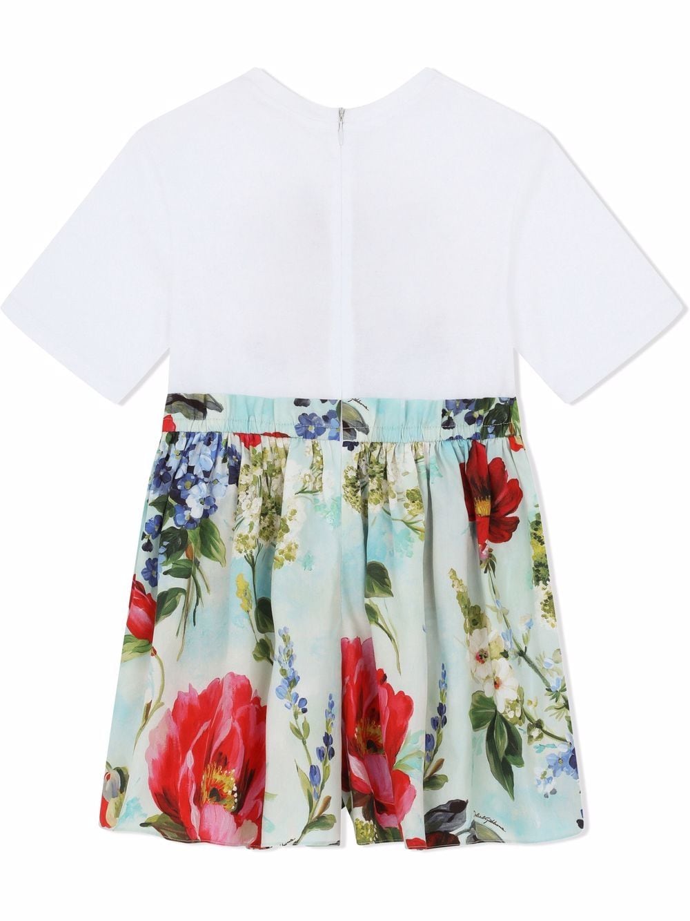 DOLCE & GABBANA KIDS Floral-skirt T-shirt Dress White - MAISONDEFASHION.COM