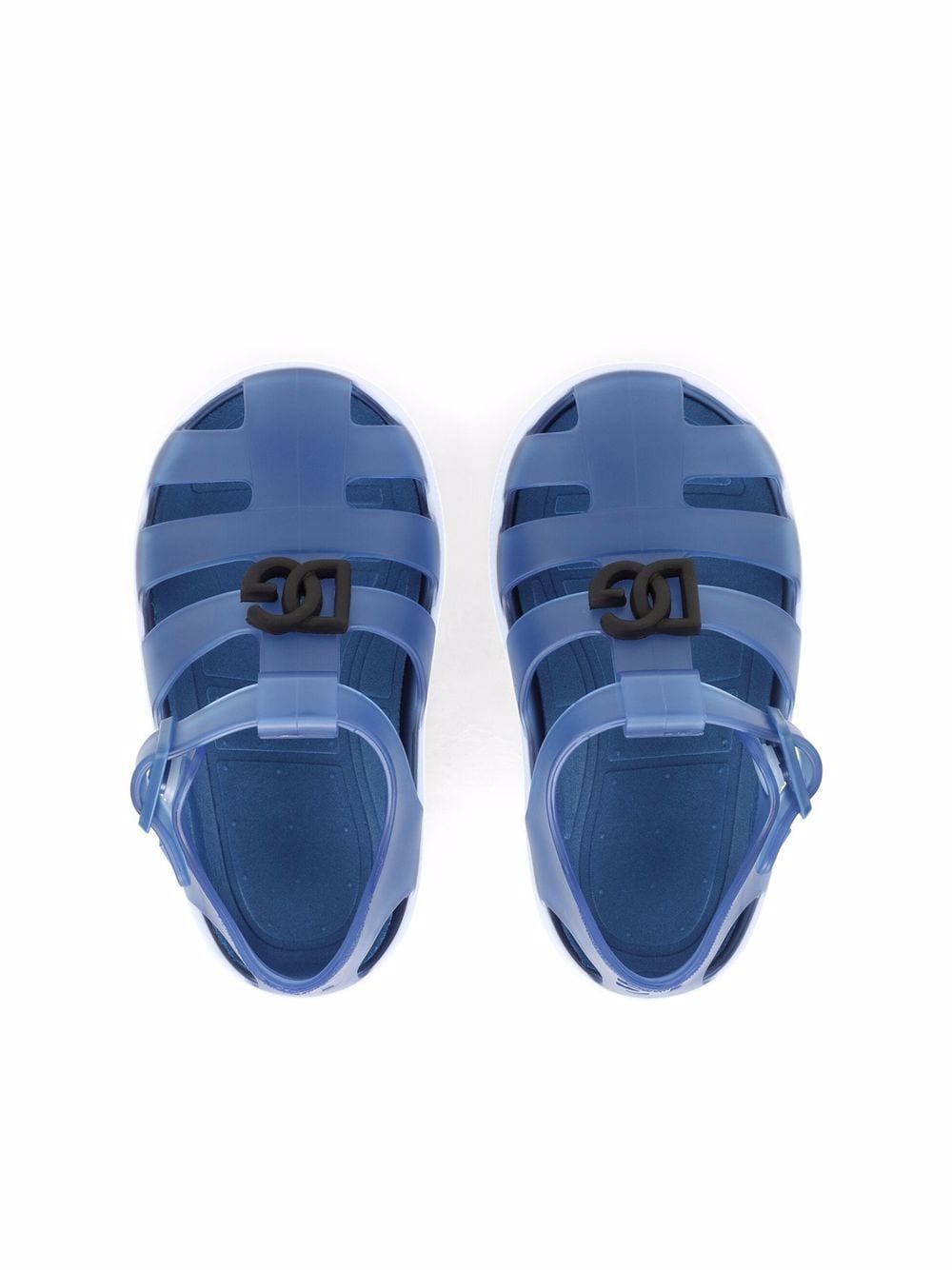 DOLCE & GABBANA BABY Caged-toe Jelly Shoes Blue - MAISONDEFASHION.COM
