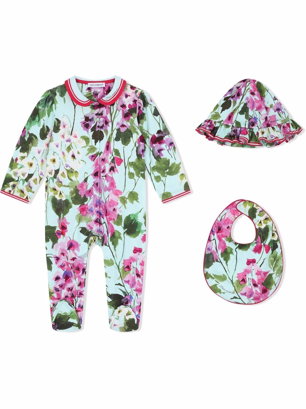 DOLCE & GABBANA BABY Bellflower-print Romper Set - MAISONDEFASHION.COM