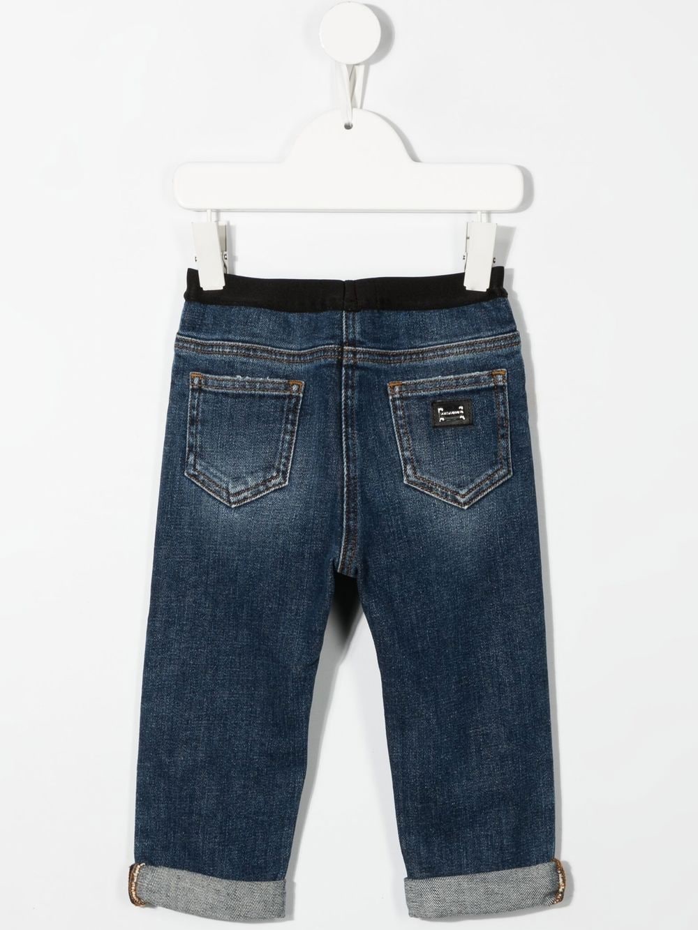 DOLCE & GABBANA BABY Logo-waistband Detail Jeans - MAISONDEFASHION.COM