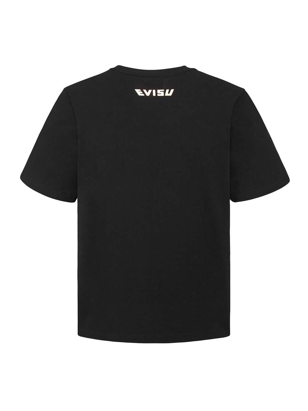EVISU Brocade Seagull Applique T-Shirt Black - MAISONDEFASHION.COM