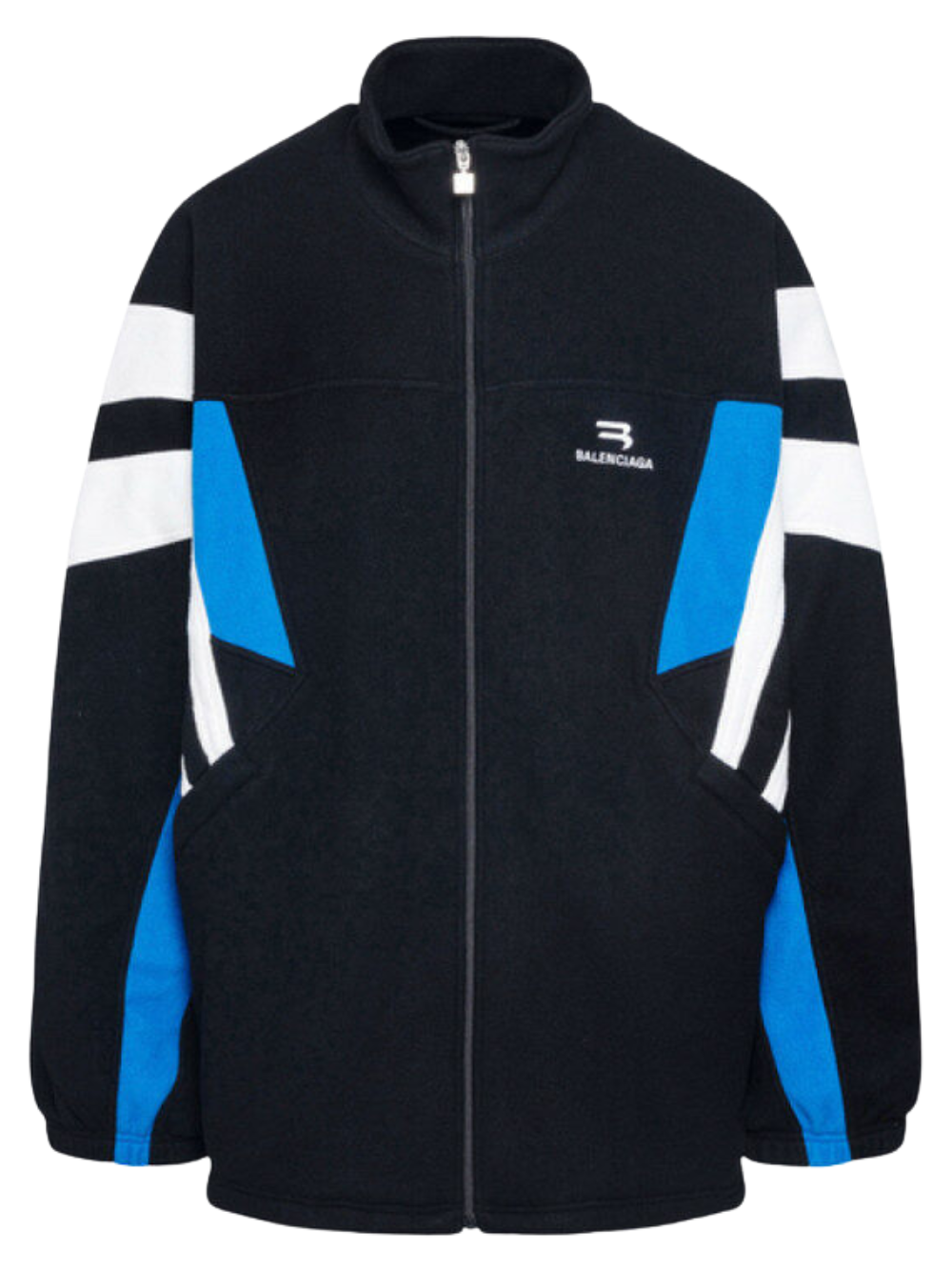 BALENCIAGA Sporty B Fleece Tracksuit Jacket Black - MAISONDEFASHION.COM