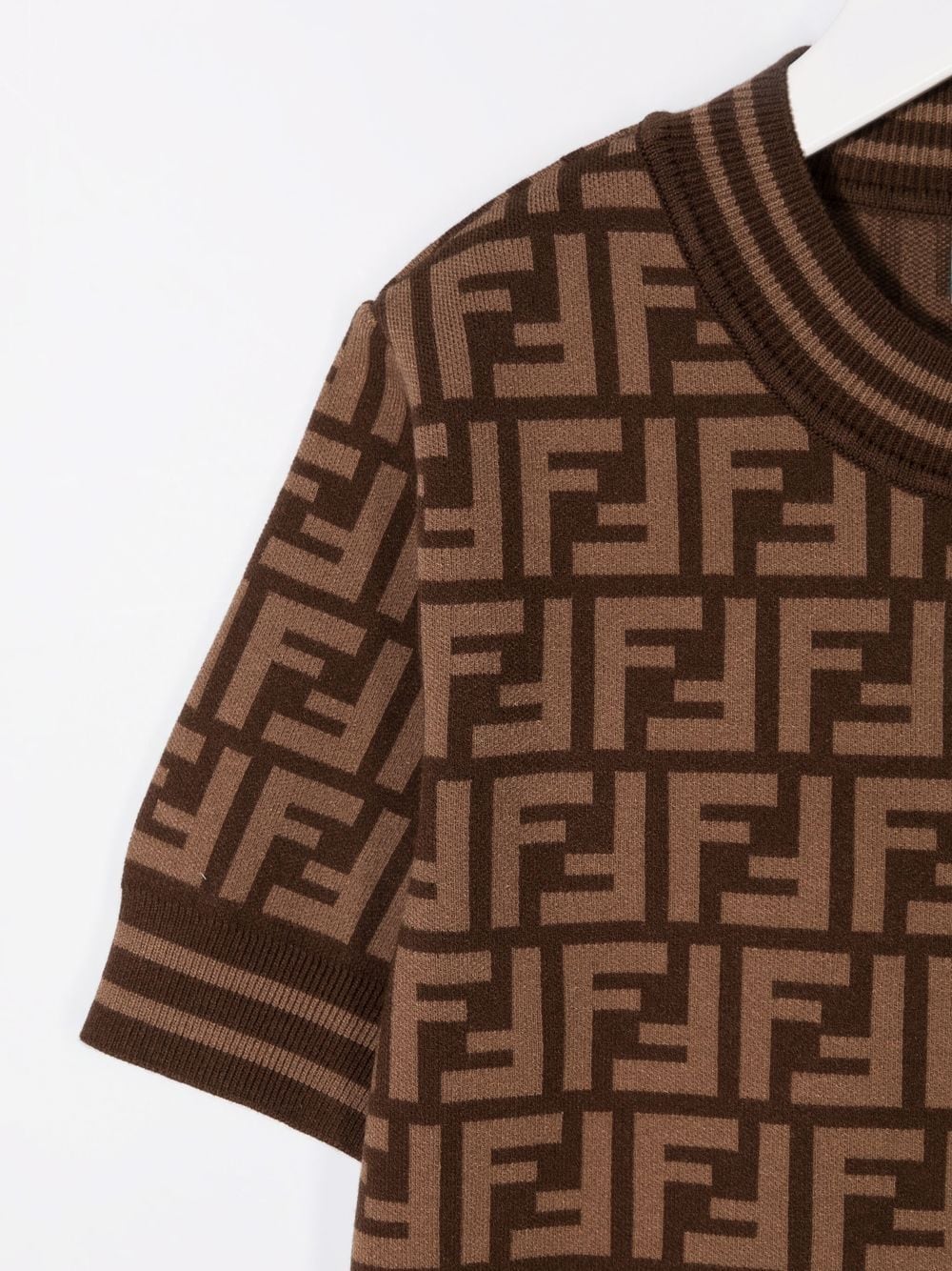 FENDI KIDS FF Motif Short-sleeve Top Brown - MAISONDEFASHION.COM