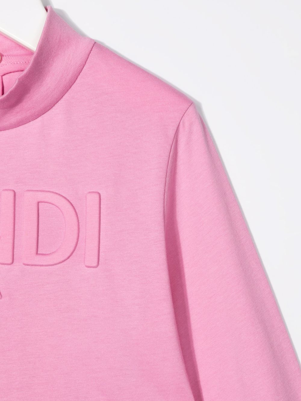 FENDI KIDS Embossed Logo Sweatshirt Pink - MAISONDEFASHION.COM