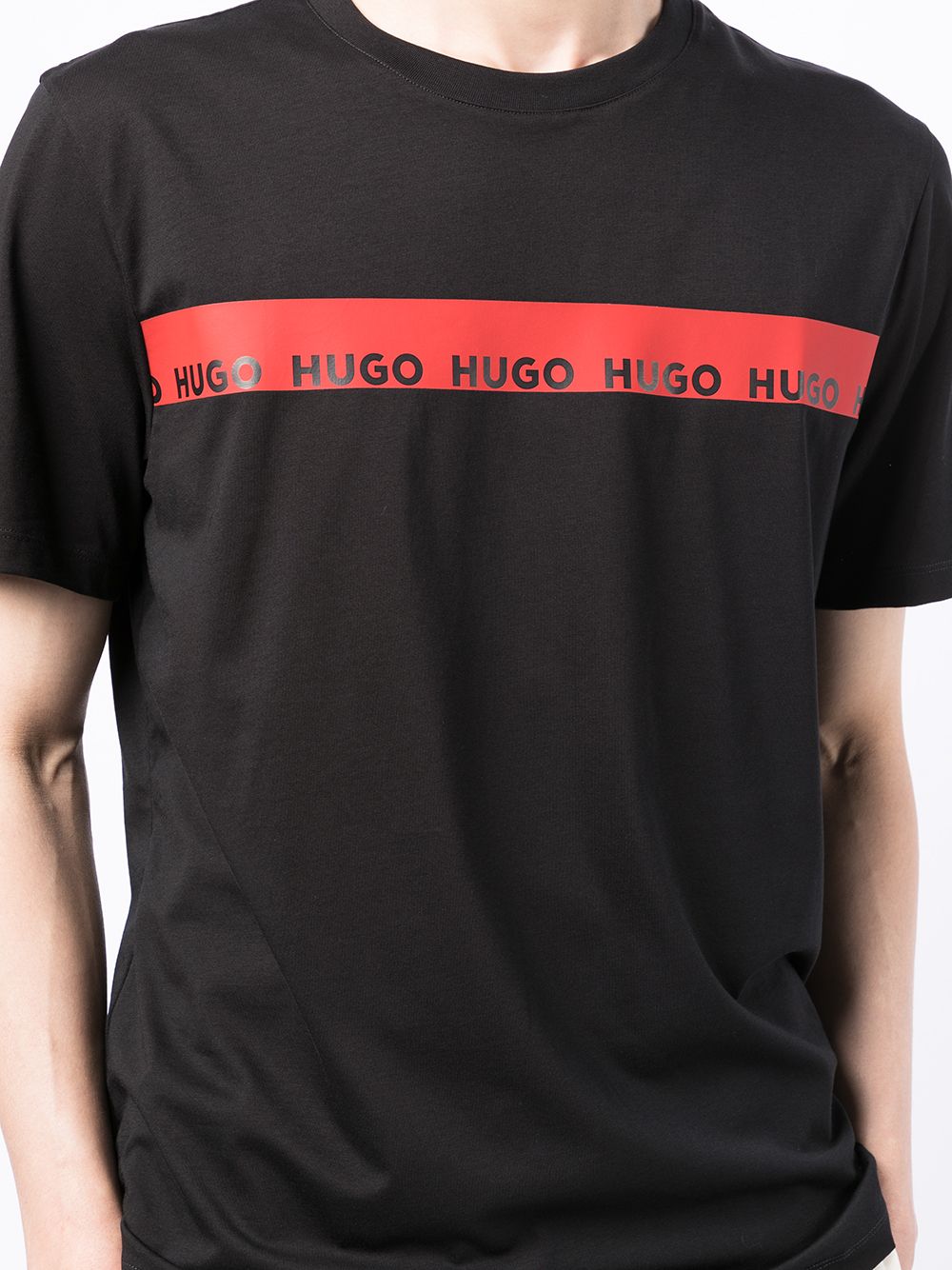 HUGO Logo-print T-shirt Black - MAISONDEFASHION.COM