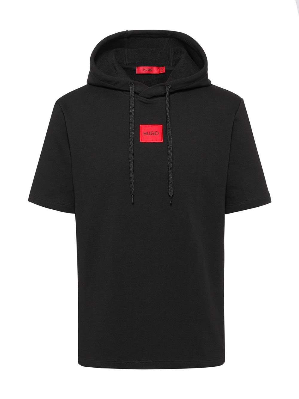HUGO Short sleeve hoodie Black - MAISONDEFASHION.COM