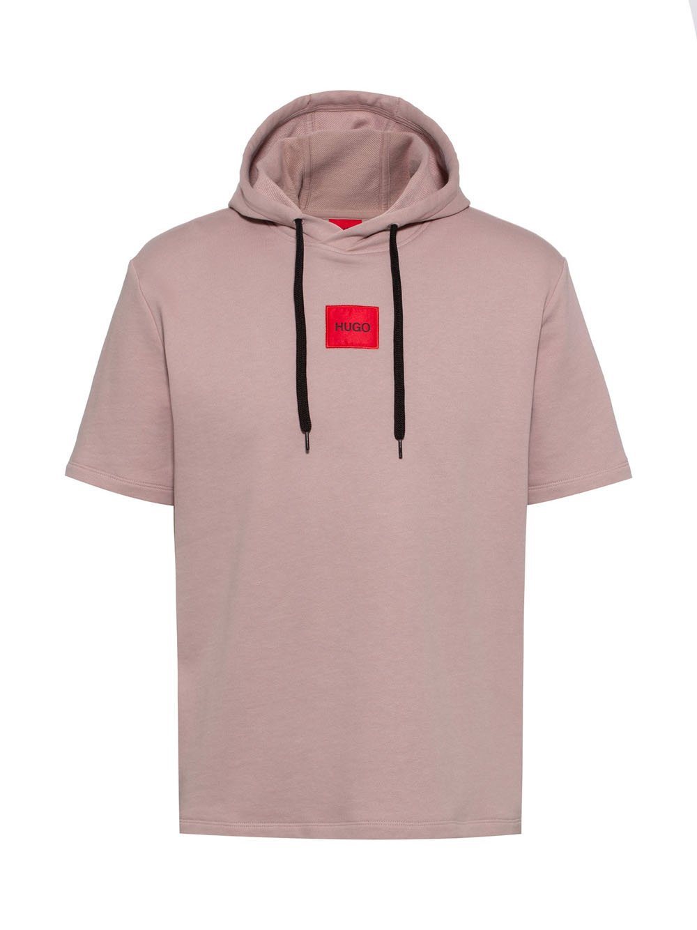 HUGO Short sleeve hoodie Brown - MAISONDEFASHION.COM