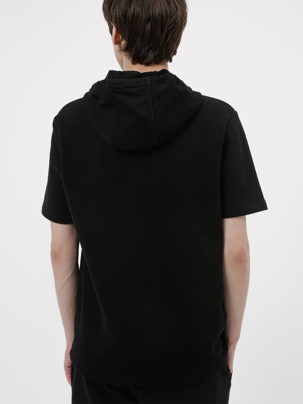 HUGO Short sleeve hoodie Black - MAISONDEFASHION.COM