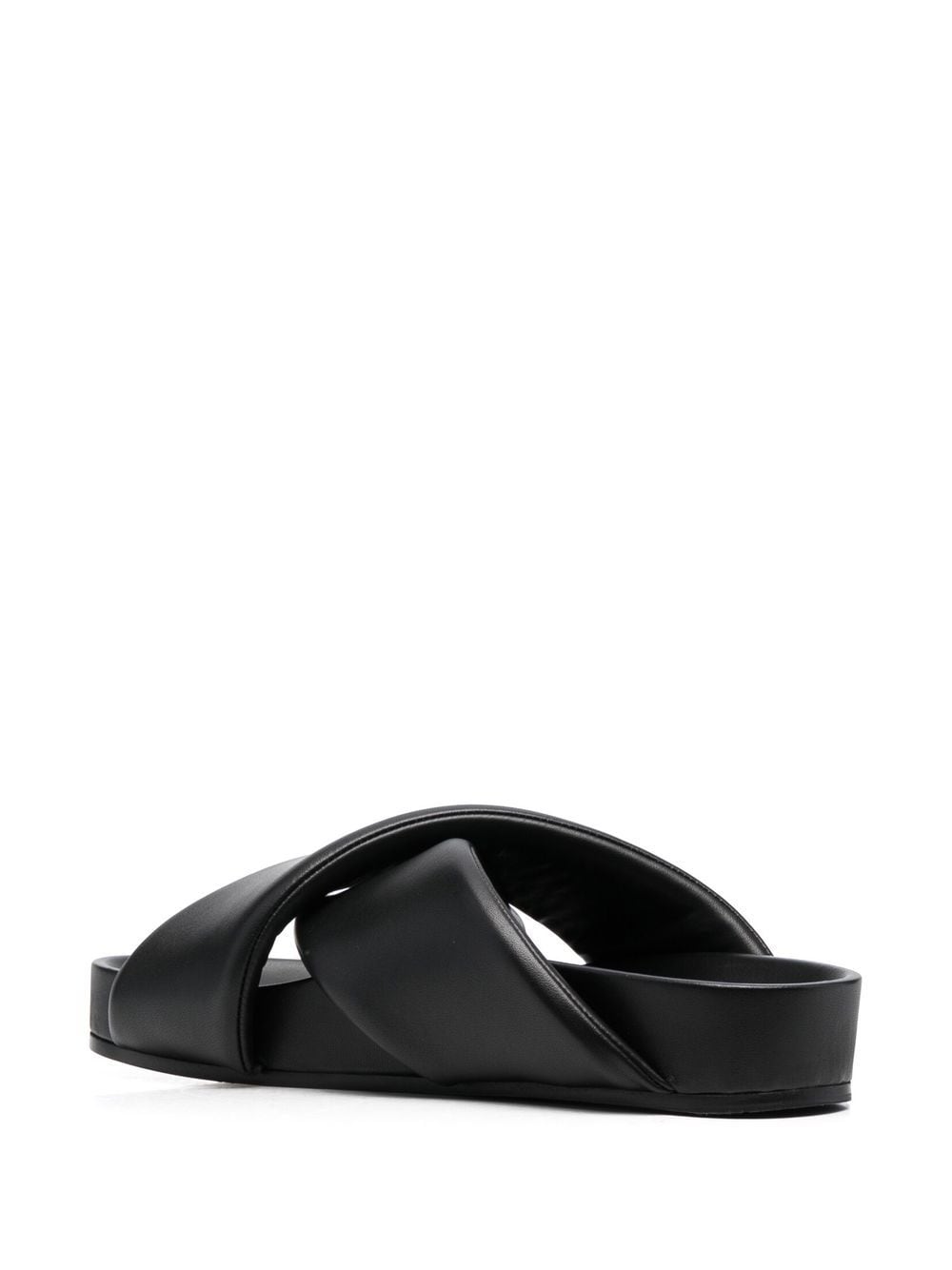 JIL SANDER Crossover-straps Leather Sandals Black - MAISONDEFASHION.COM
