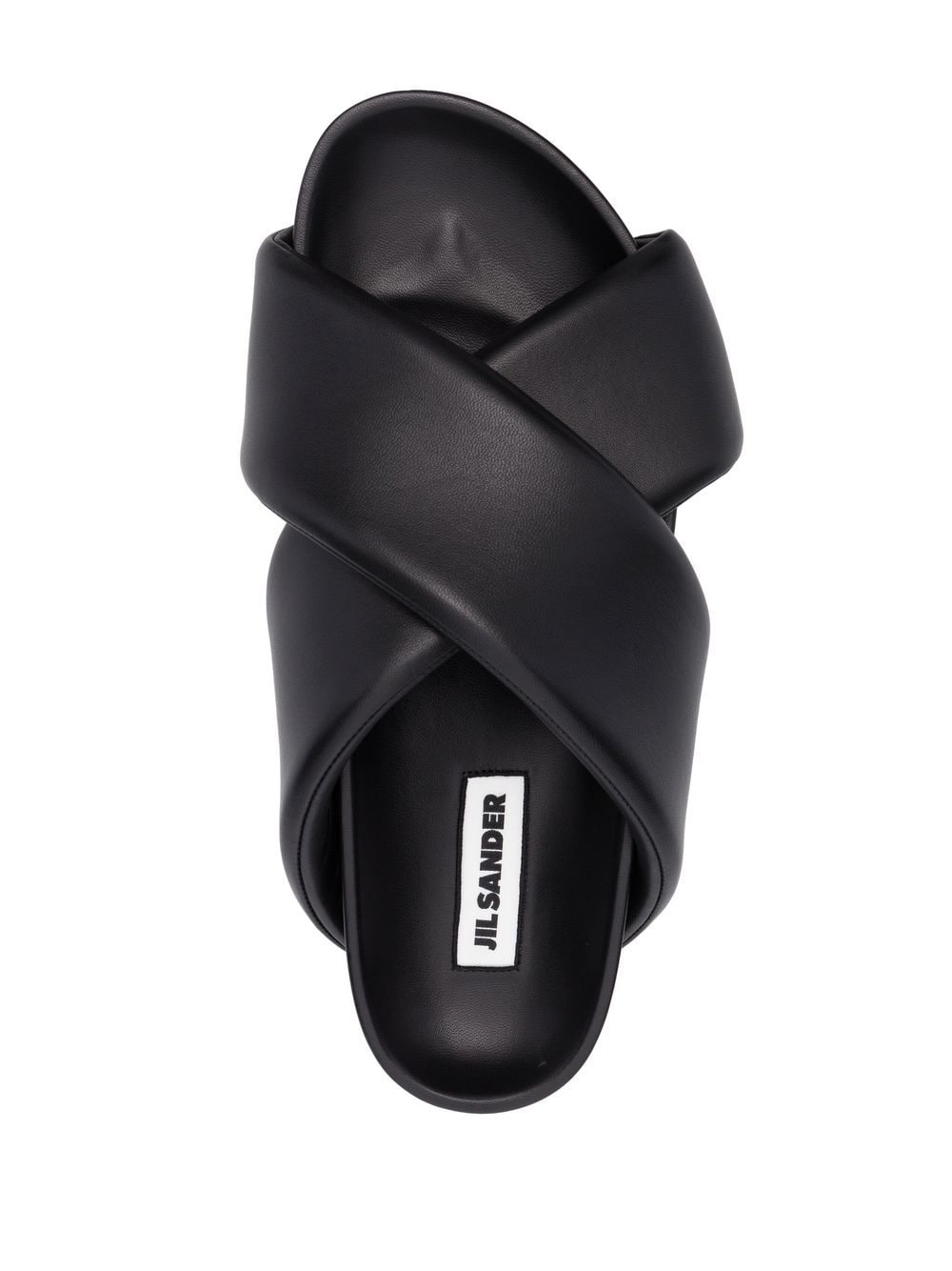 JIL SANDER Crossover-straps Leather Sandals Black - MAISONDEFASHION.COM