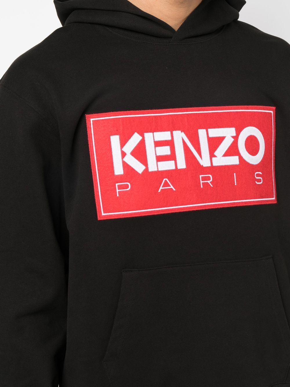 KENZO Logo-print Detail Hoodie Black - MAISONDEFASHION.COM