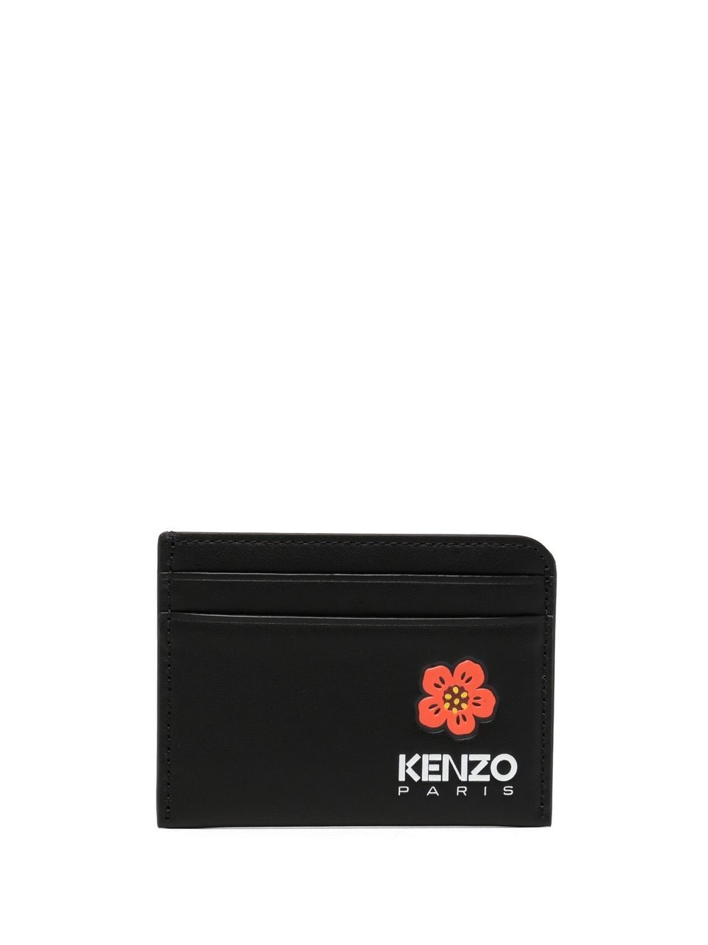 KENZO Logo Patch Cardholder Black - MAISONDEFASHION.COM