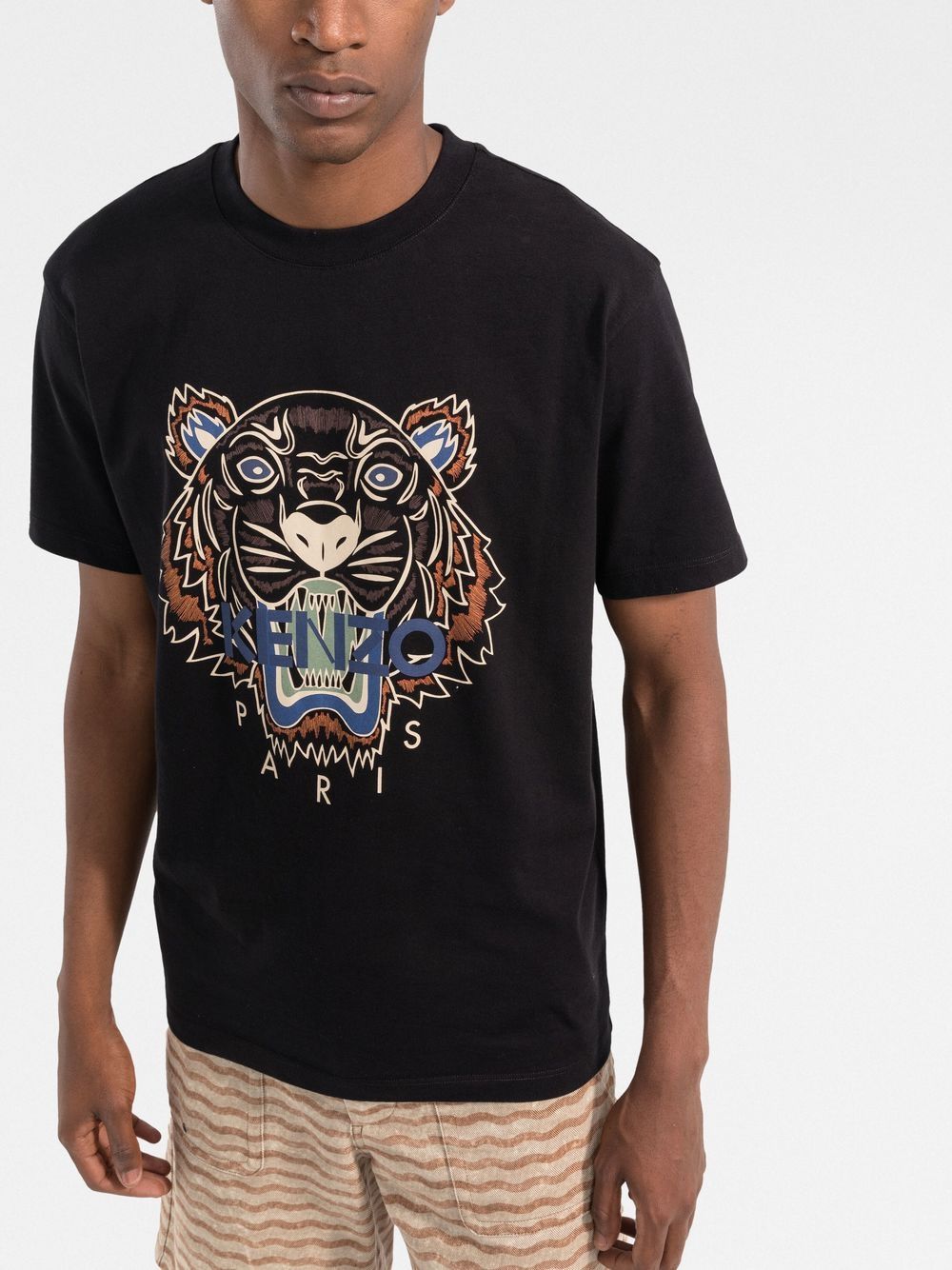KENZO Tiger Head Motif T-shirt Black - MAISONDEFASHION.COM