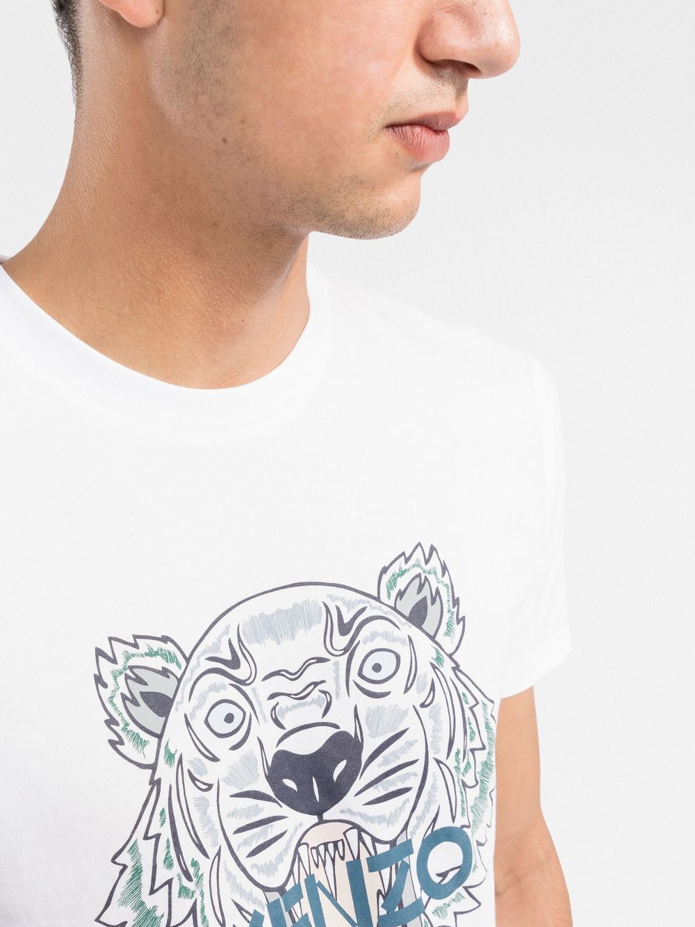 KENZO Tiger Head Motif T-shirt White – MAISONDEFASHION.COM