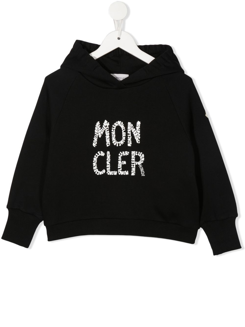 MONCLER KIDS Logo-print Hoodie Black - MAISONDEFASHION.COM