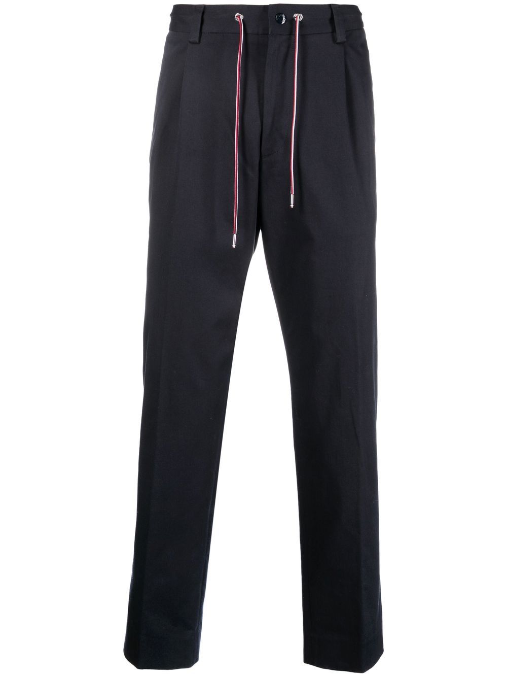 MONCLER Drawstring-waistband Tapered Trousers Blue - MAISONDEFASHION.COM