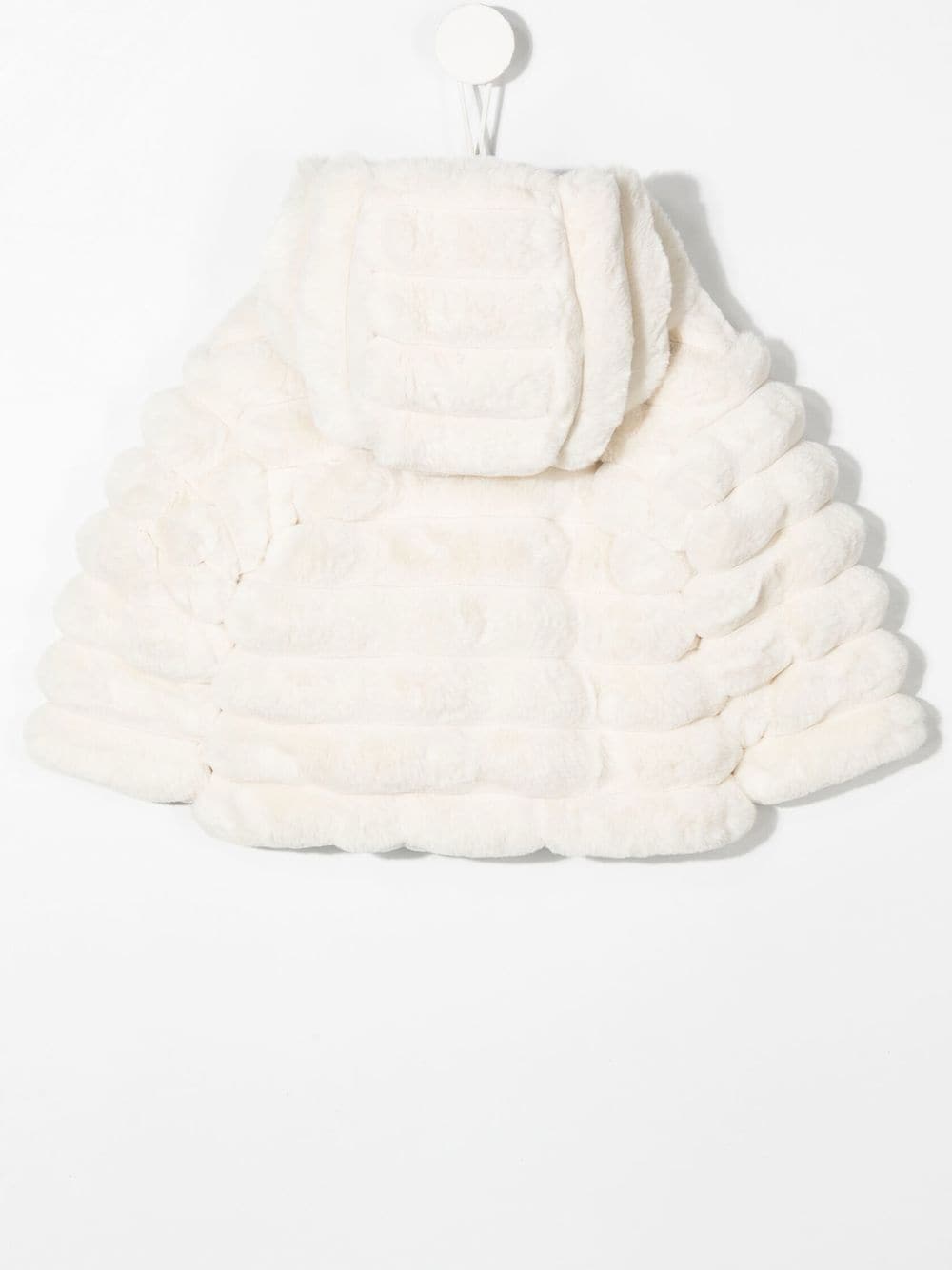 MONCLER BABY Faux-fur Hooded Jacket White - MAISONDEFASHION.COM