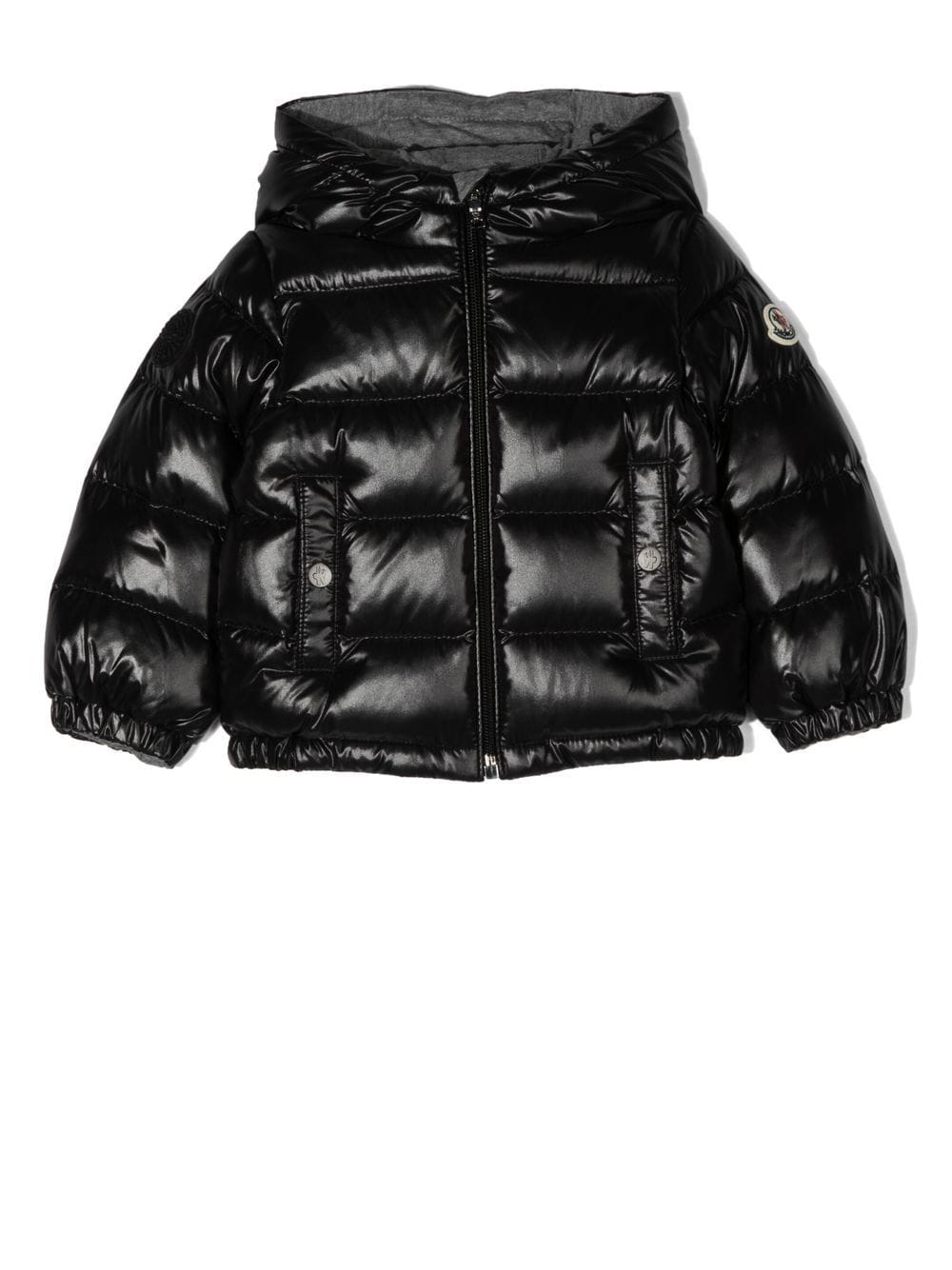 MONCLER BABY Zipped Padded Jacket Black - MAISONDEFASHION.COM