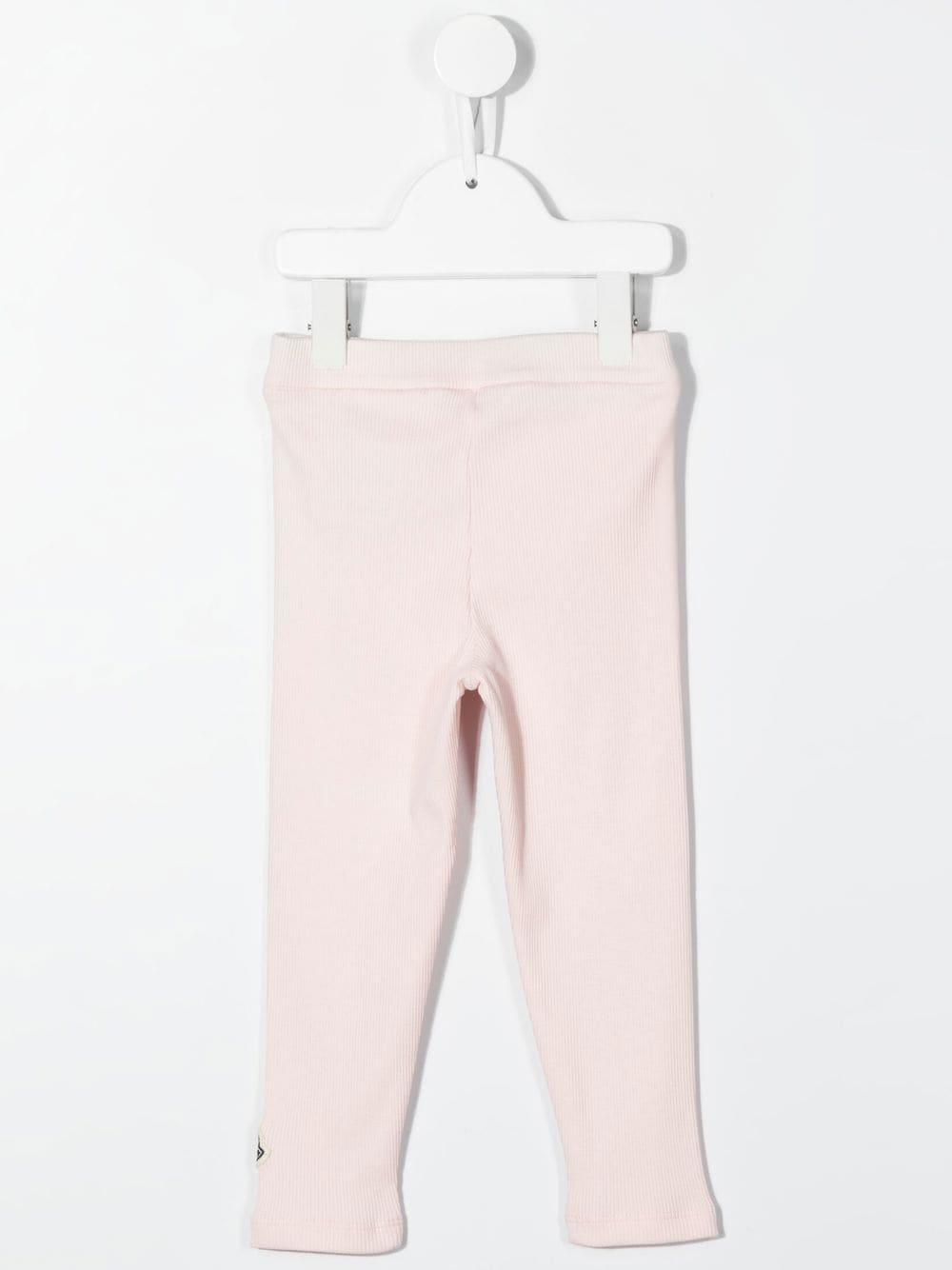 MONCLER BABY Ribbed-knit Logo-patch Leggings Pastel Pink - MAISONDEFASHION.COM