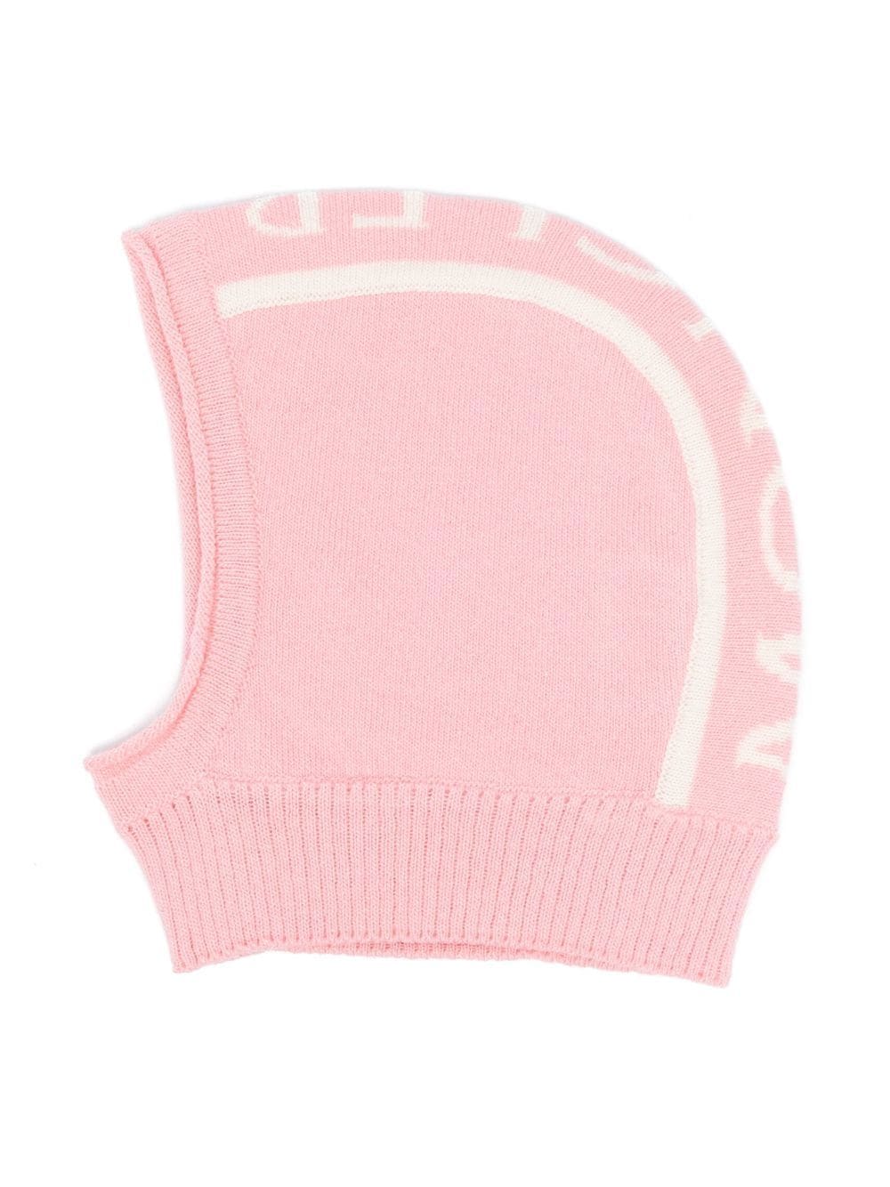 MONCLER BABY Logo-knit Chin-strap Hat Pink - MAISONDEFASHION.COM