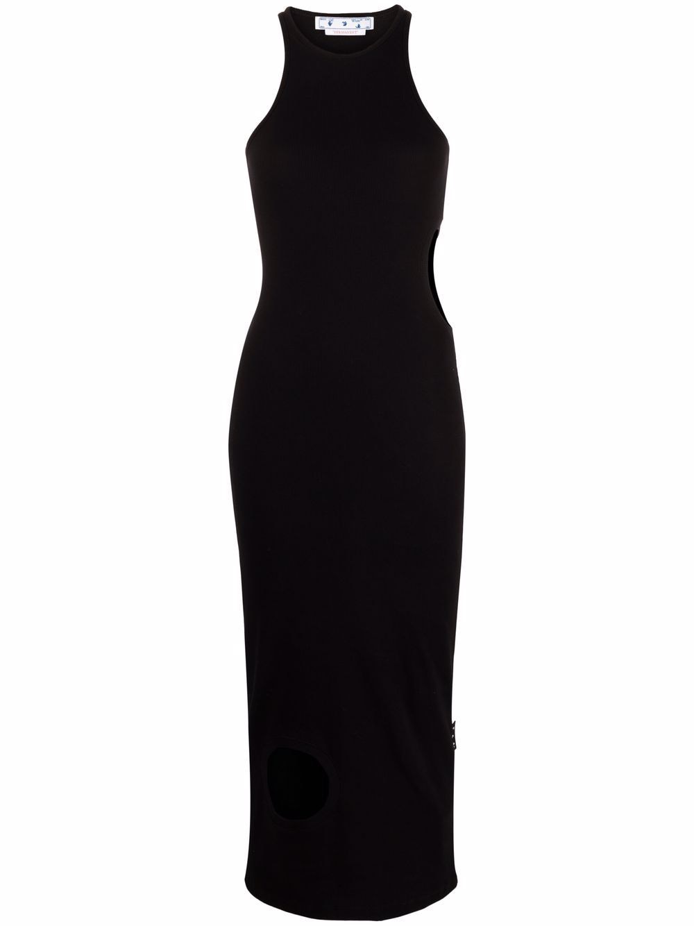 OFF-WHITE WOMEN Cut-out Fitted Midi Dress Black - MAISONDEFASHION.COM