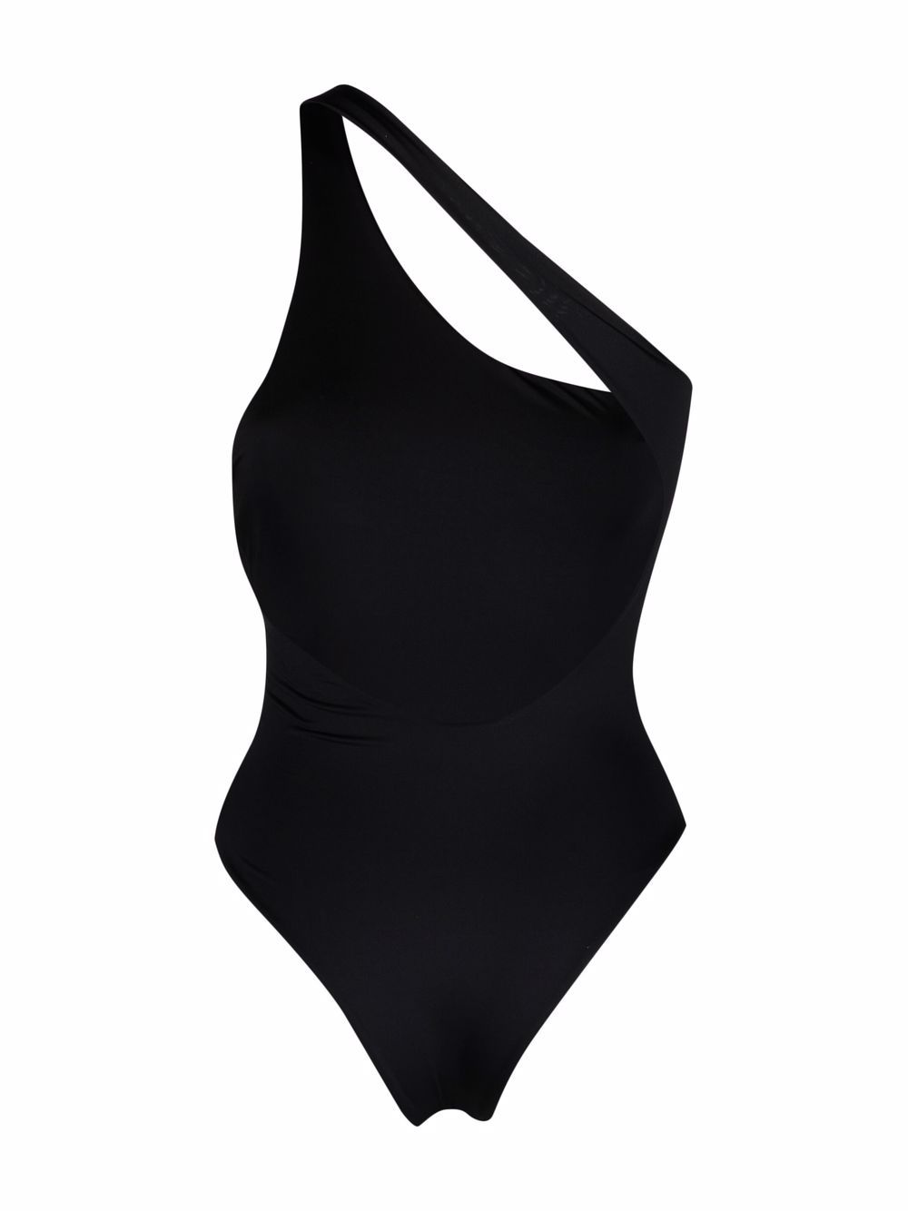 OFF-WHITE WOMEN Arrow Plaque One Shoulder Swimsuit Black - MAISONDEFASHION.COM