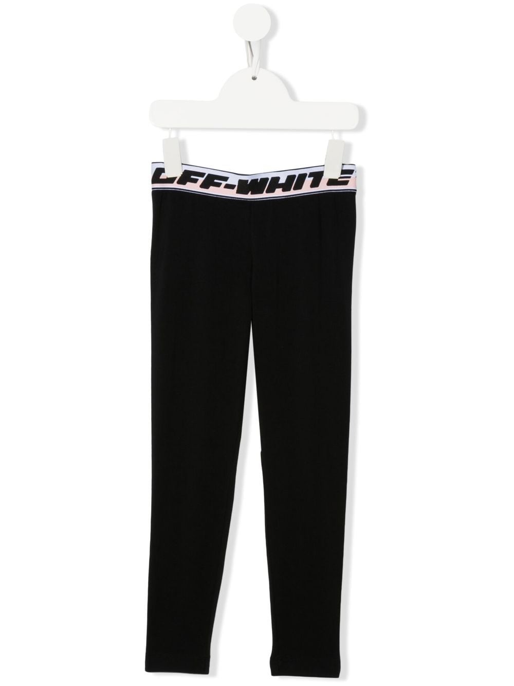 OFF-WHITE KIDS Logo Waistband Mid-rise Leggings Black - MAISONDEFASHION.COM