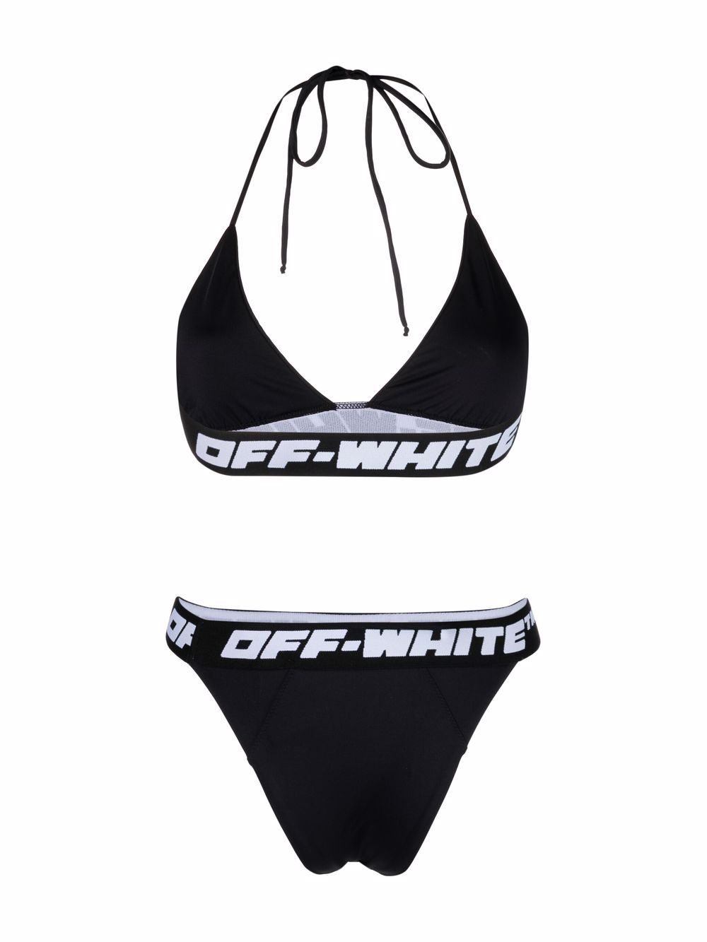 OFF-WHITE WOMEN Logo Band Bikini Black - MAISONDEFASHION.COM