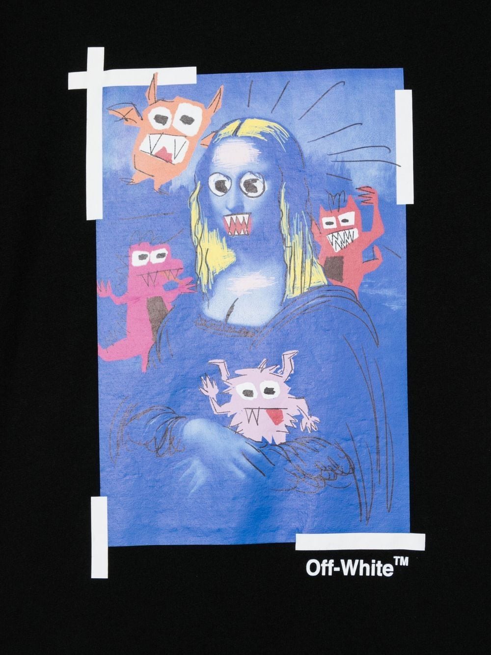 OFF-WHITE KIDS Logo Graphic-print T-shirt Black/Blue - MAISONDEFASHION.COM