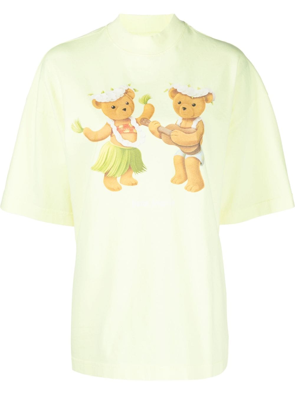 PALM ANGELS WOMEN GD Dancing Bears Loose Tee Yellow Flu - MAISONDEFASHION.COM