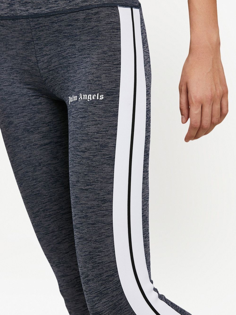 PALM ANGELS WOMEN Melange Track Leggings Grey - MAISONDEFASHION.COM